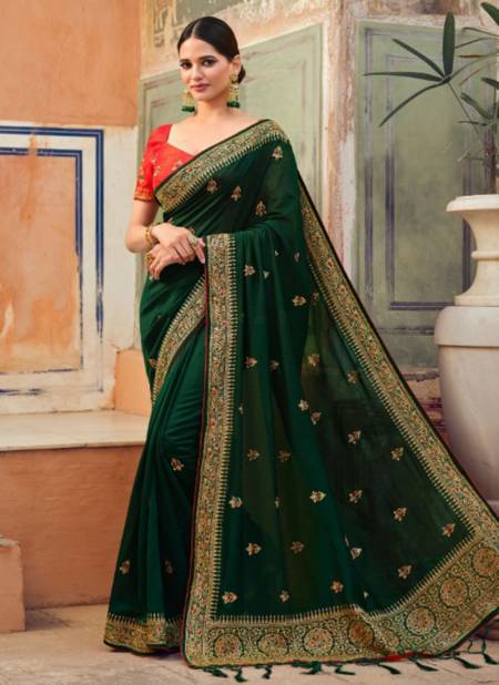 Dark Green Ruby Vol 1 New Latest Designer Festive Wear Silk Saree Collection 2311